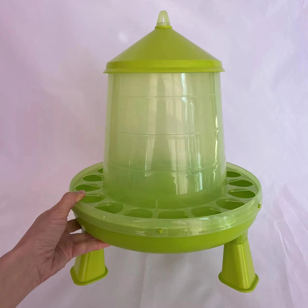 New 4kg Green Eco-Friendly BERYS PP Plastic Poultry Feeder with Legs and Drinkers 1 Year Warranty Model NF03