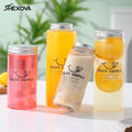 New Design Round Square Plastic Bottles 250ml 300ml 400ml 500ml Pet Plastic Bottles for Milk Tea Juice Coffee Beverage