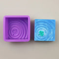 Cheap One Cavity Silicon Square Mould Water Ripple Leaf Design Resin Coaster Functional Baking Mold