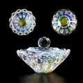 Professional Dazzling Crystal Glass Nail Acrylic Liquid & Powder Dappen Dish with Lid Square Shape Dampen Dish Holder