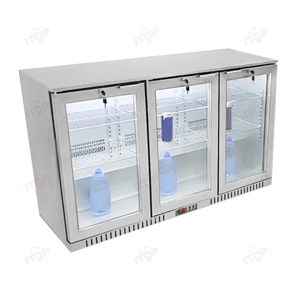 Glass Door Drink Display Refrigerator 330L Energy Mini Fridge Display Mini Freezer Undercounter Beer Fridge