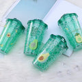 Wholesale Double Walled Tumbler Coffee Plastic Summer Tumbler Mug Cups in Bulk with Straw