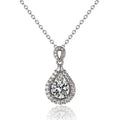OAHLAN Fashion Jewelry 2.0ct Pear Cut VVS1 Moissanite 925 Sterling Silver Teardrop Charm Pendant Necklaces for Women Ladies Gift