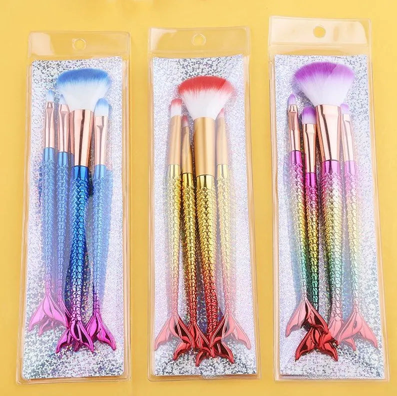 Misscheering 4 Style Gradient Mermaid Nail Art Painting Liner Brush UV Gel Polish 3D French Tips Sculpture Drawing Pen