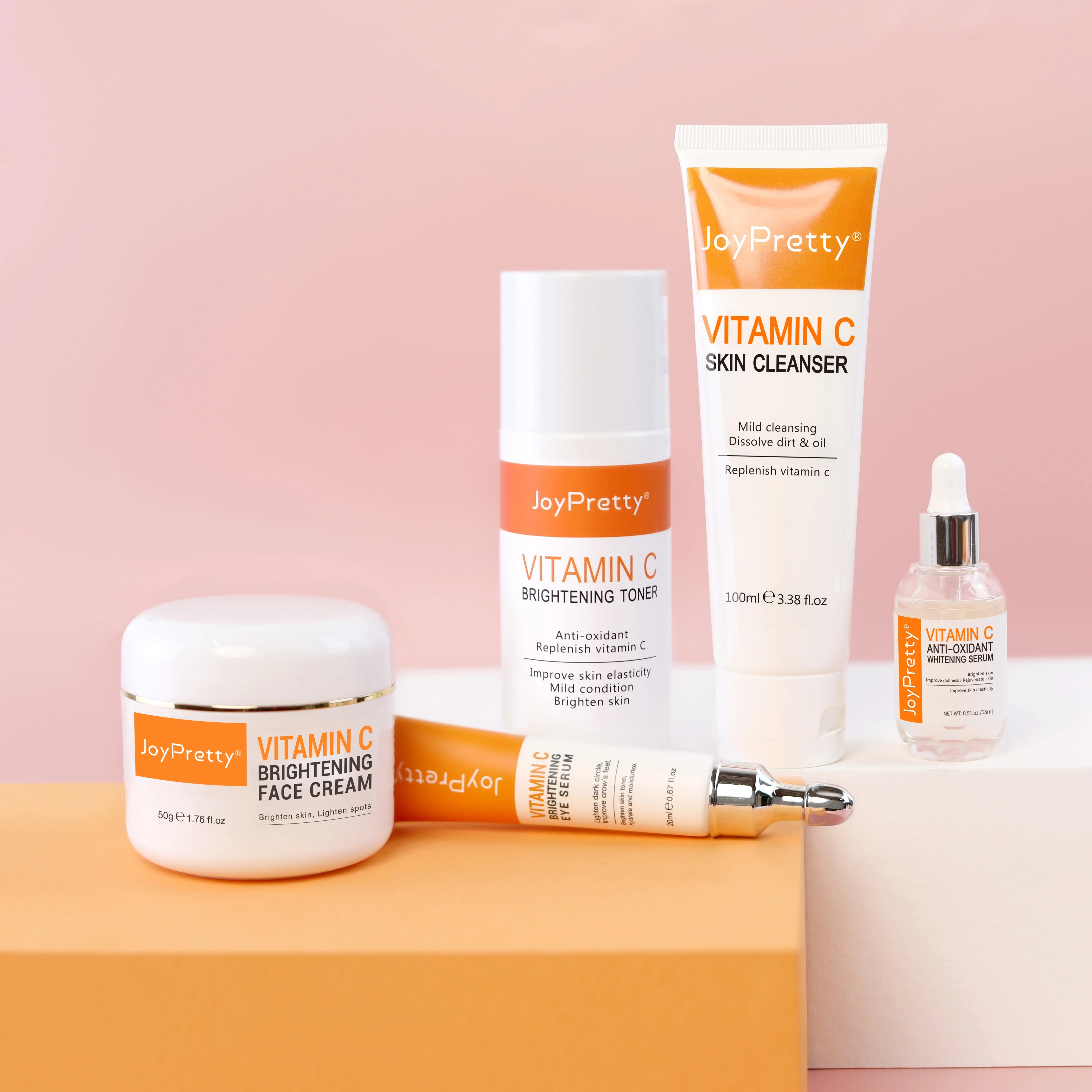 Wholesale Natural Korean Vitamin C Cream Anti-oxidation Brighten Whitening Face Cream Skin Face Care Set