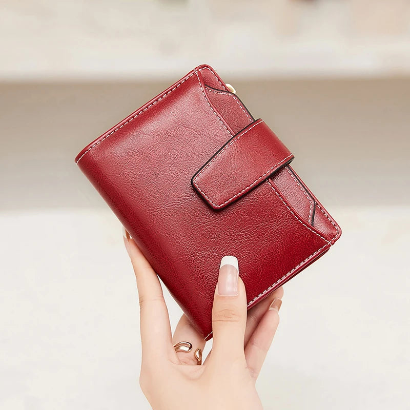 RFID Blocking Minimalist wallet  leather product multifunctional coin purses Multiple card positions carteras para mujer