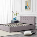 Bedroom Hotel New Button Tufted Headboard Upholstered Bed with USB Charger