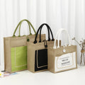 Burlap Jute Tote Bags for Wedding Bachelorette Party Embroidery DIY Art Crafts Blank Bridesmaid Gift Bags Grocery Letter