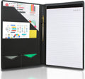 PU Padfolio Portfolio  A4 Business Card Legal Documents Interview Folder Letter-Sized Notepad Included Organizer Binder