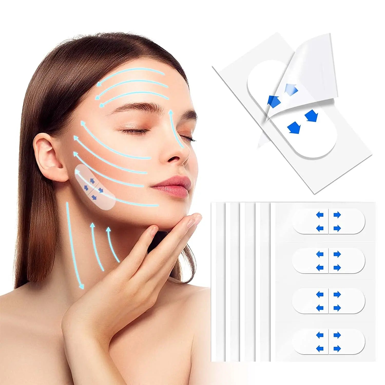 40PCS/Set  Face Lift Tapes Invisible Face Lift Sticker for Hiding Wrinkles Waterproof Face Lifting Tool