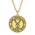 Lucifer Seal of Satan Sacred Geometry Demon Pendant Lesser Key of Solomon Kabbalah Talisman Stainless Steel Pendant Necklace