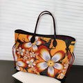Luxury PU Leather Women Shoulder Bags Hawaii Hibiscus Flowers Print Big Totes Bag for Female Handbags and Purses Custom Print MegaBDM