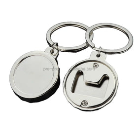 Custom Wholesale High Quantity Zinc Alloy Stock Round Shape Cap Bottle Opener Keychain