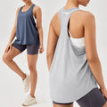 YIYI Womens Quick Dry Racerback Workout Tank Tops Scoop Neck Loose Breathable Sleeveless Tops Yoga Running Athletic Gym Shirts