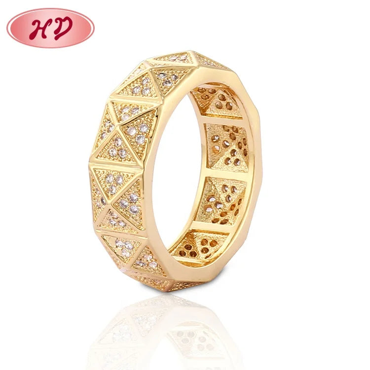 China Factory Direct Wholesale Pure Gold 18K Jewelry Ring Korean Wedding Bit Engagement Ring