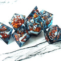 MINI PLANET Liquid Core Dice Set 7pcs DND Dice Set TRPG Table Game Dragon&Dungeon Handmade Polyhedral Resin Dice Custom Factory