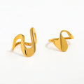 Joolim Jewelry Wholesale 18K Gold Plated Irregular Curve Stainless Steel Dainty Ring for Women Trendy Style for Parties