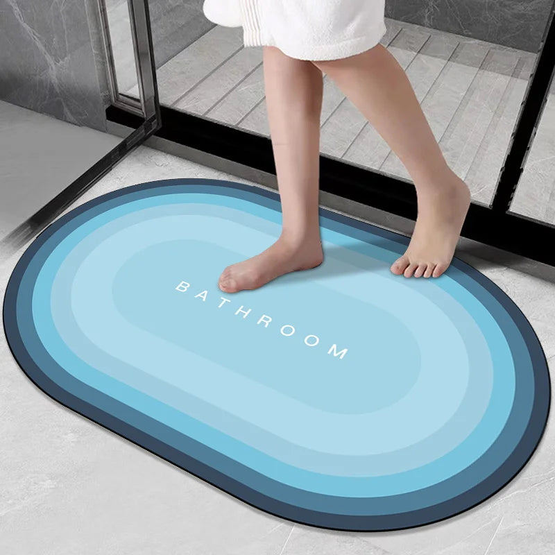 Diatom Mud Bathroom Rug Super Absorbent Floor Mat Quick-Drying Non-Slip Nordic Style Natural Rubber Door Mat Bathmat Rugs