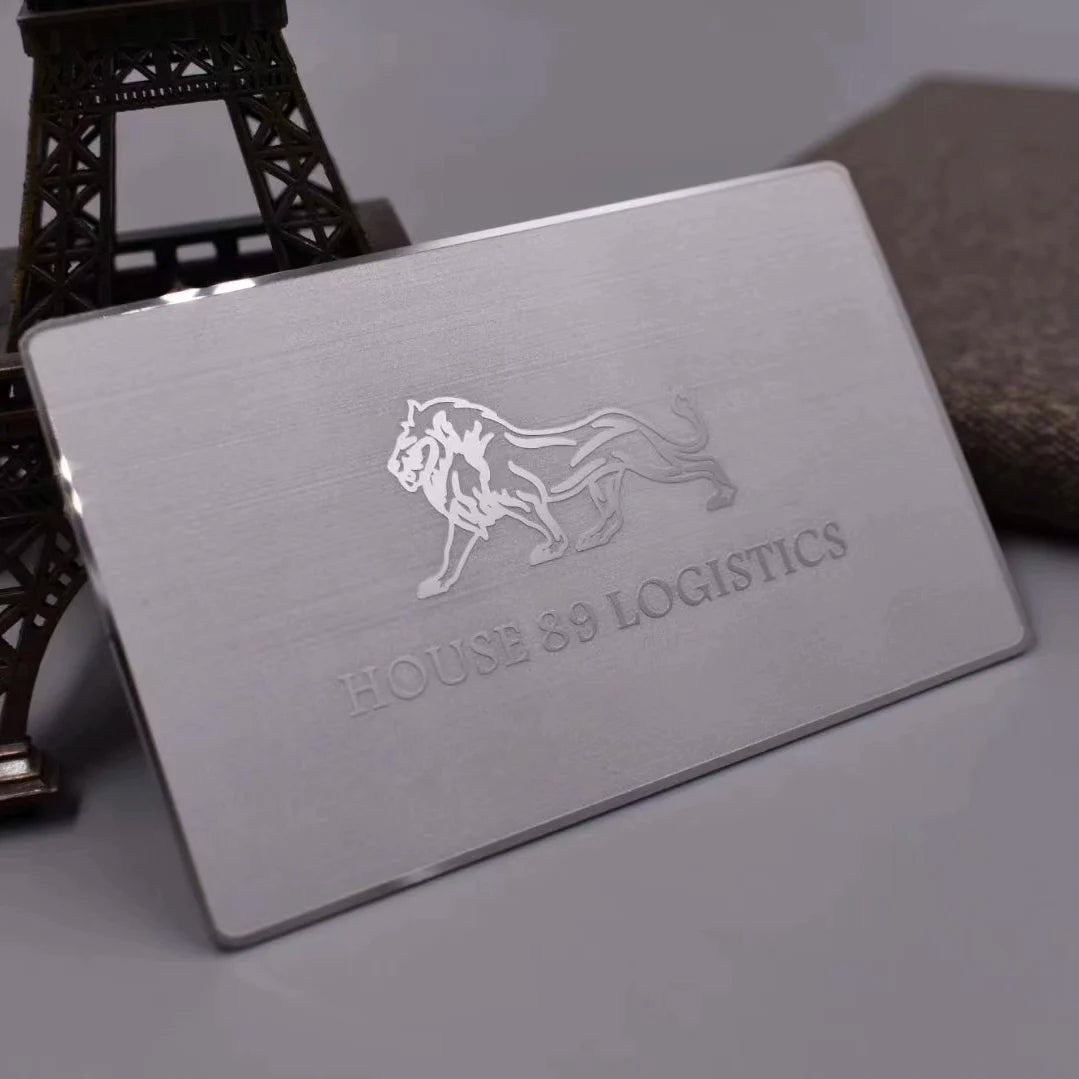 Premium Metal Business Card With Engraved Customized Logo Engraved Stainless Steel Laser Cut Name Business Card