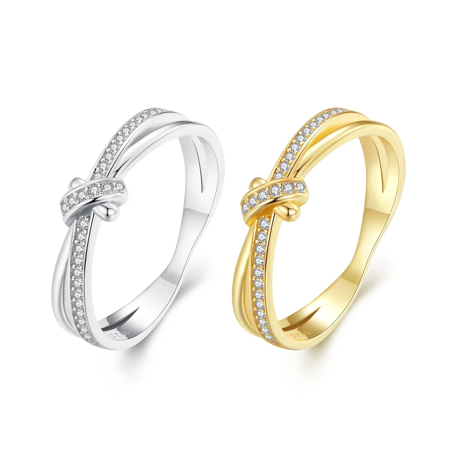 Factory 925 Sterling Silver Double Layer Knot Finger Ring Stackable Rings for Women Original Design Fine Jewelry SCR896