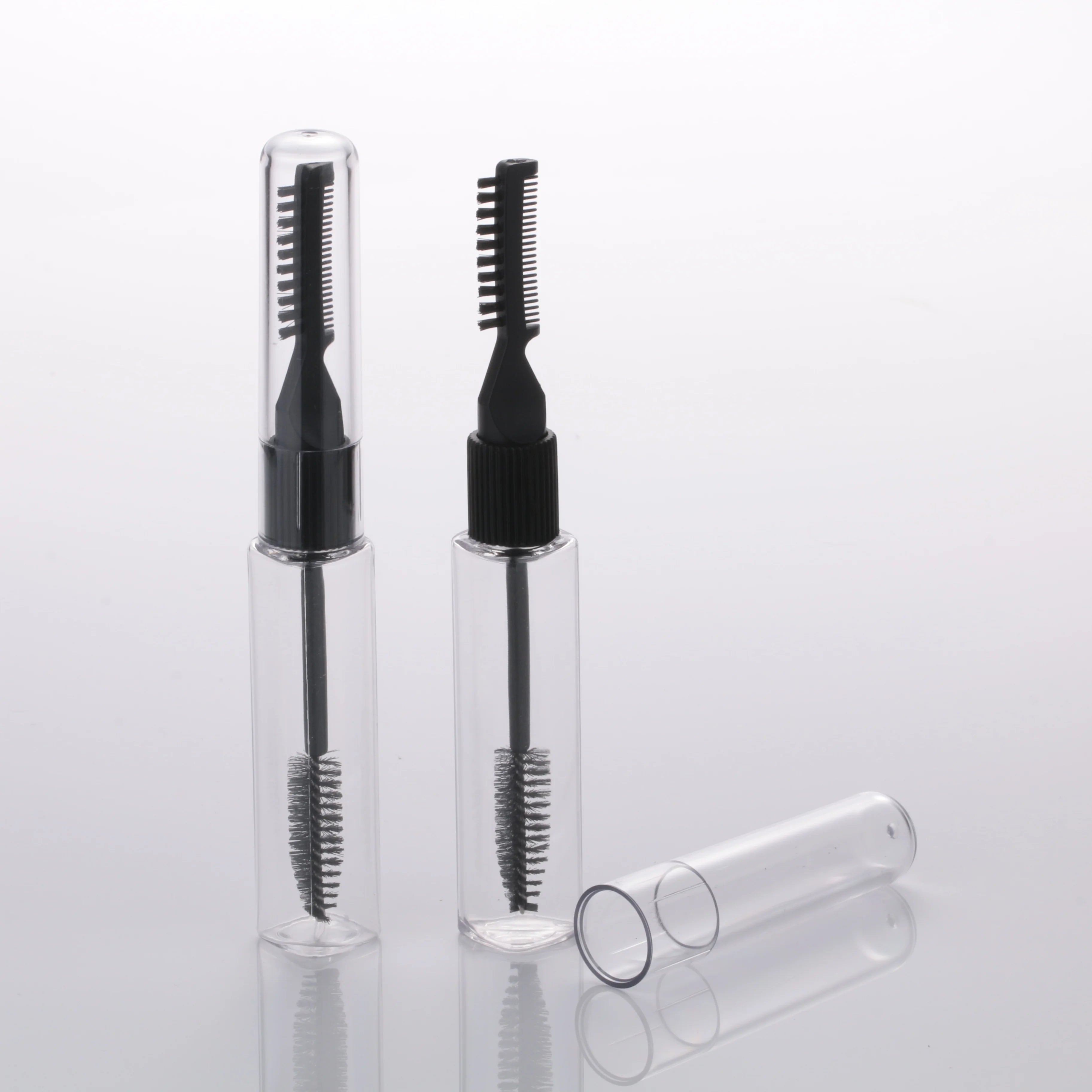 10ml PETG Double Gel Brow Eyelash Mascara Bottles With Comb Nylon Brush