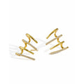 Minimalism 925 Sterling Silver Chic Stud Earrings CZ Rake Claw Earrings for Women Everyday Wear