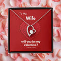 SC Popular Luxury Lover Heart Necklace Gift Trendy Chain Diamond Necklace Fashion Zircon Valentine to My Wife Necklace for Wife