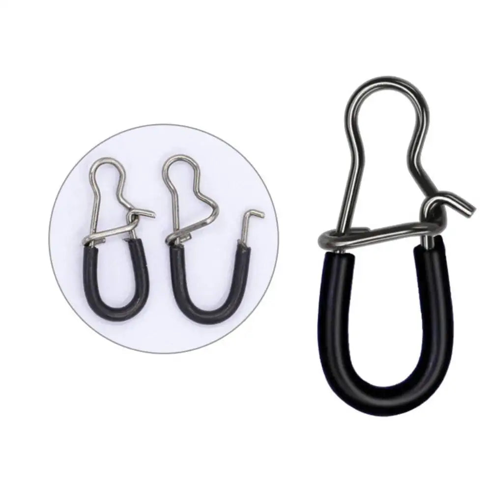 New Design 0#-6# Fishing Nice Snap With Rubber Stainless Steel Sea Fishing Snap Connector Swivels