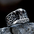 Viking Ring Stainless Steel Norse Viking Runes Ring Men's Thor Hammer Ring