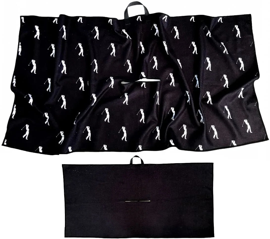 China Manufacture Custom Center Cut Microfiber Golf Towels for Sublimation Printing Waffle Weave Golf Towels Printed