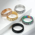 Trendy Relieve Anxiety Fidget Jewelry Ice Zircon Star Statement Spinner Rings for Stress Relieving