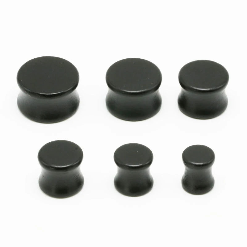 Huiying 8mm Ear Plugs Piercing Natural Black Wooden Ear Expander Wood Plugs Jewelry MegaBDM