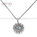 Stainless Steel Silver Vintage Egyptian Hollow Ammon Eye Pendant Norse Viking Blue Eye Horus Amulet Children's Antique Gold Punk