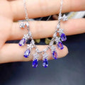 Wholesale Fashion Custom Big Chunky 925 Sterling Silver Natural Tanzanite Long Women Pendant Necklace
