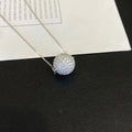 Ruyi New 18K Solid Gold Diamond Ball Pendant Necklace with Chain for Men and Women