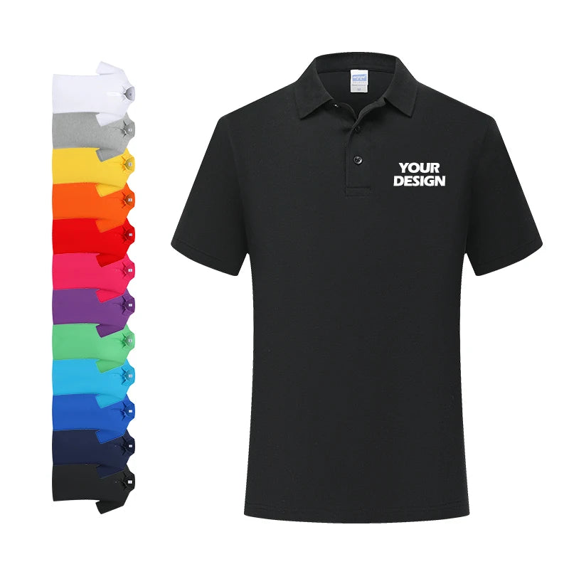 OEM Custom Logo Printing Unisex Bulk Short Sleeve T-Shirt for Polo 200 GSM Piqué Cotton Breathable White Black Colored Uniform