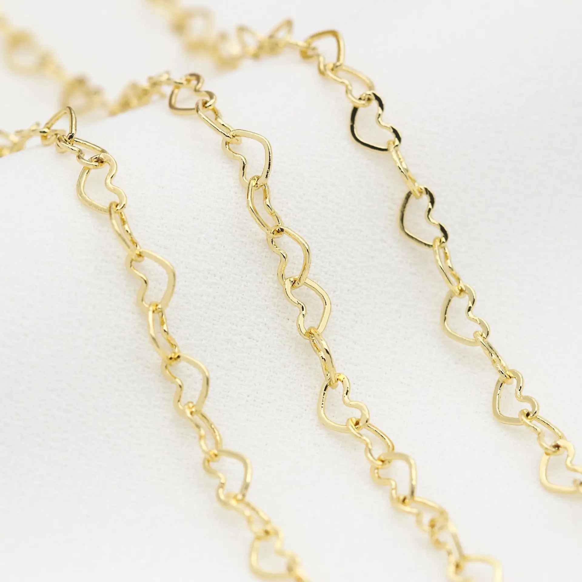 Diy Jewelry Accessories 14K Real Gold Love Chain for Jewelry Making