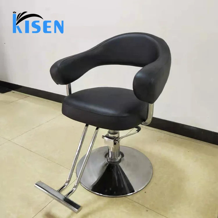 Kisen Design Classic Swivel Lifting Hydraulic Styling Hairdresser Furniture Barber Chair Salon Equip for Barbershop Use