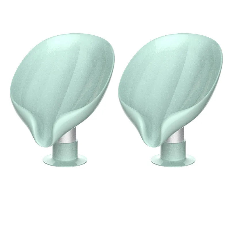 New Design Modern Green Creative ABS Plastic Soap Dish Suction Cup Base Aluminum Tube Holder for Bathroom