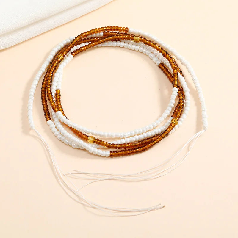 Adjustable Ladies Sexy Loss Weight Plus Size African Ghana Cotton String Tie on Body Belly Chain Waist Beads Jewelry for Par
