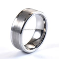Wholesale Classic Style 8mm Silver Brushed Tungsten Wedding Band Flat Edge for Men and Women for Party and Engagement Gift