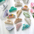 2023 New Acetate Hair Claw Fashion Hollow Claw Clip Fresh Simple 10cm Large Women Hair Clip Claw