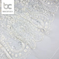 Luxury Elegant Ivory Bridal Beaded Lace Fabric for Wedding