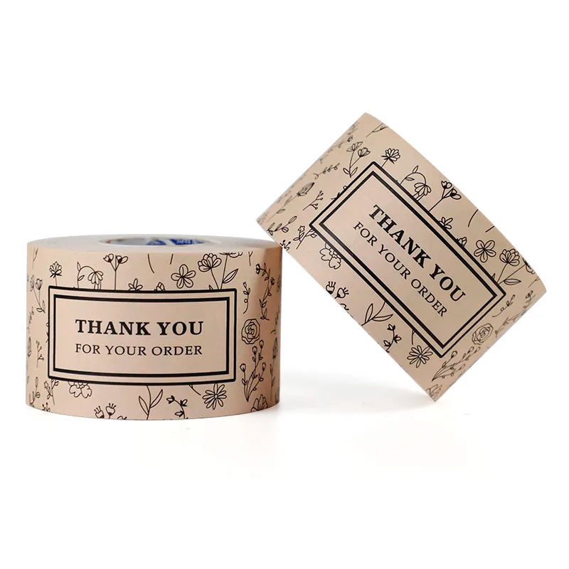 Thank You Water Activated Rubber Single Sided Reinforced Waterproof Eco-Friendly Kraft Paper Packaging Tape for Carton Sealing