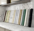 UDK Customized Size PVC Glossy Marble Wallpaper Sticker Modern Design Waterproof Contact Paper for Kitchen in Apartments