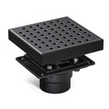 WATERMARK UPC Certified 6-Inch Matte Black Pattern Grate Stainless Steel 304 Modern Hotel Square Shower Floor Drain