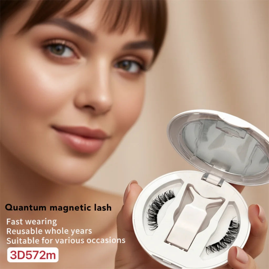 2026 OEM Reusable 3d cat Eye Magnetic Eyelashes Handmade Cruelty-Free with Plastic Eyelash Box Quantum Magnetic Lashes Set