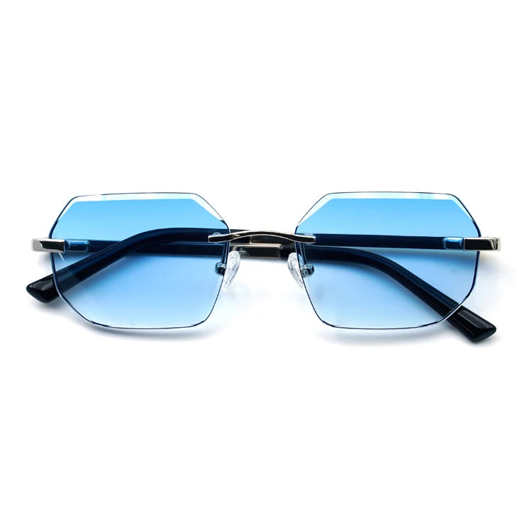 Finione Wholesale Customizable Popular Hip Hop Stylish Man Visor Rimless Sunglasses