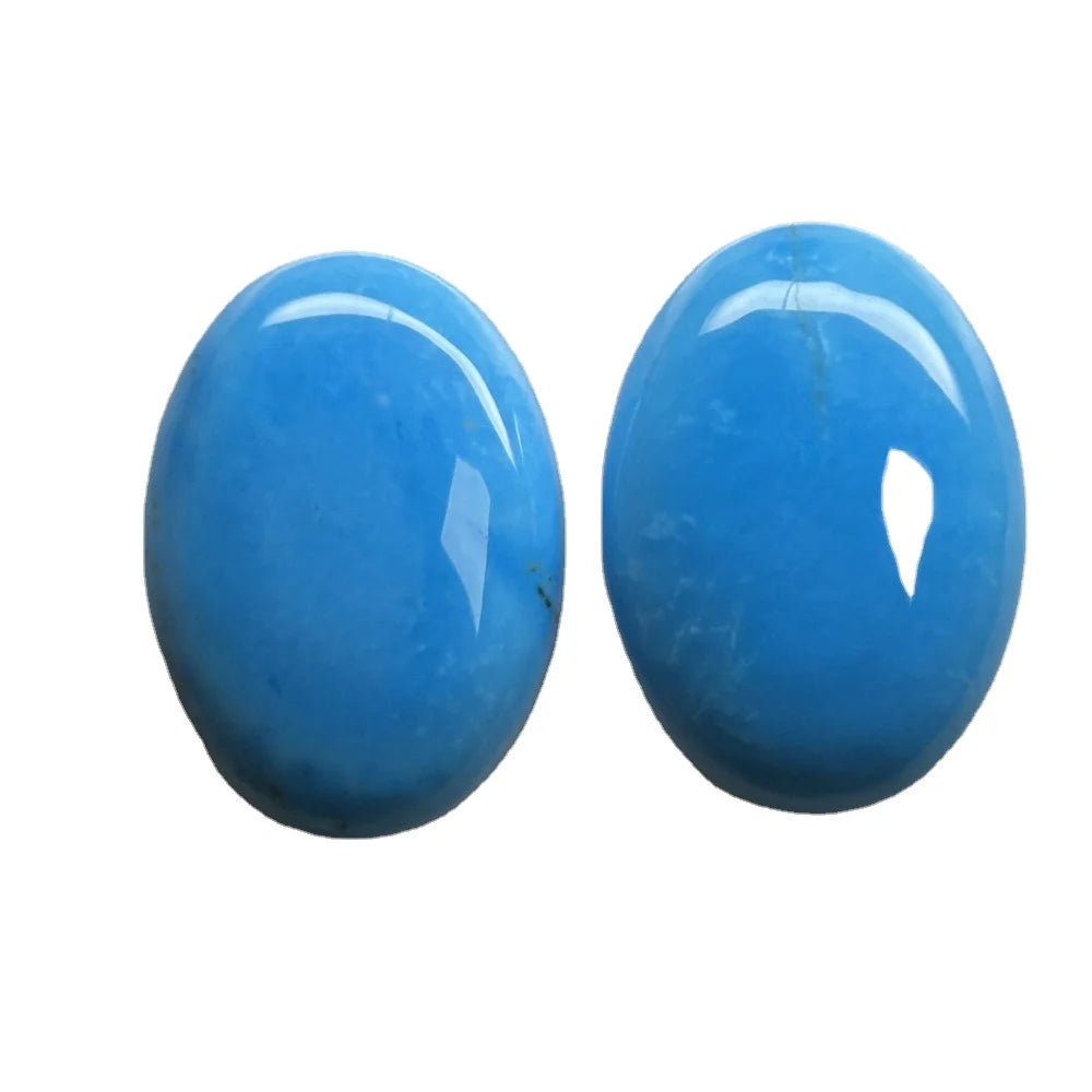 HQ Gems 5x7-18x25mm Natural Hight Quality Blue Turquoise Stone Oval Cabochon Largest Size Sleeping Beauty Turquoise