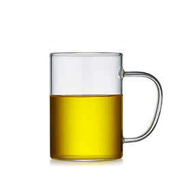 High Quality Transparent Borosilicate Water Drinking Cups With Colored Handle Glass Water Cup
